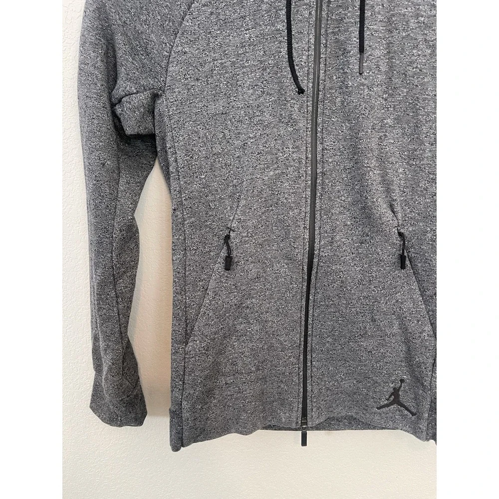 Nike Air Jordan Icon Fleece Full Zip Hoodie Grey Mens Small Hooded 809470-010